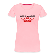 Load image into Gallery viewer, Queens T-Shirt 3D Print - Women’s Premium Organic T-Shirt - pink