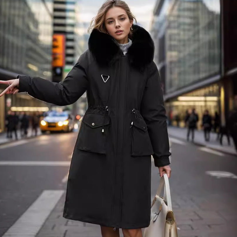 Parka Women's Overknee Long Cotton Coat Jacket Trench Coat +