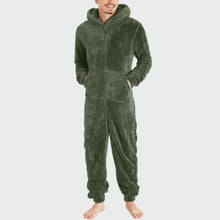 Load image into Gallery viewer, Men's Fashion Zipper Thermal Plush Jumpsuit Thermal Pajamas +
