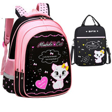 Load image into Gallery viewer, Kids School Cute Cat Print Backpack School Bag +
