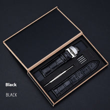 Load image into Gallery viewer, Butterfly Clasp Business Bamboo Pattern Cowhide Leather Watch Band +
