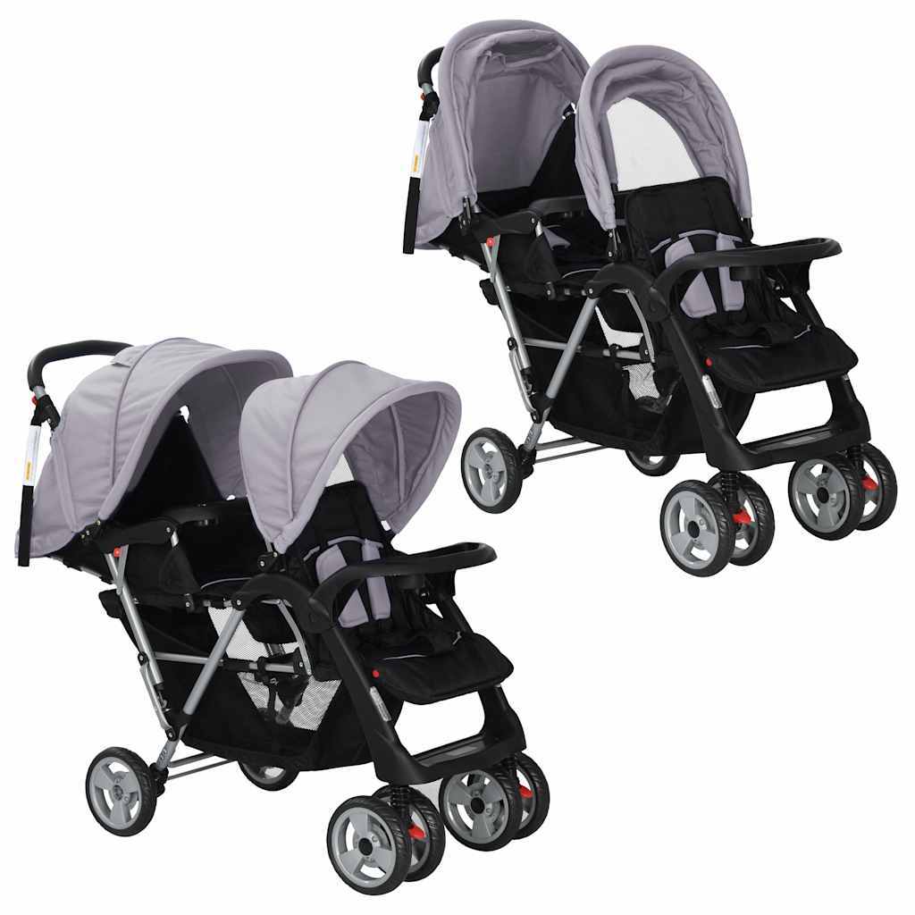 Tandem stroller Front and Back Two-seat Stroller Baby Double Strollers +