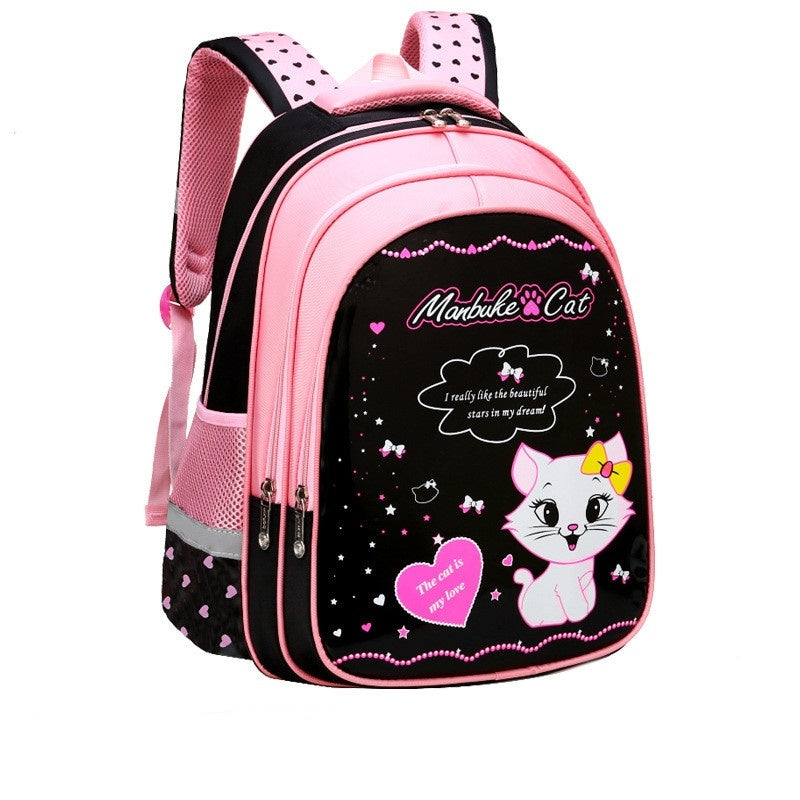Kids School Cute Cat Print Backpack School Bag +