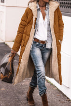 Load image into Gallery viewer, Solid Color Hooded Cotton Jacket Long Sleeve Double-sided Wear Slim Fit Elegant Cardigan Coat Top +
