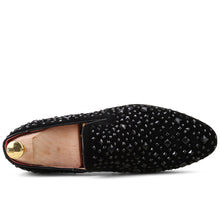 Load image into Gallery viewer, BLACK SPIKES RHINESTONES SHOES +
