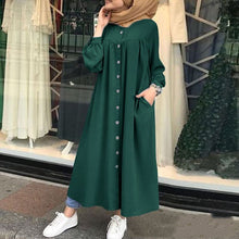 Load image into Gallery viewer, Long Sleeve Shirt Dress Casual Pocket Robe +
