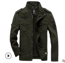Load image into Gallery viewer, Autumn European and American Men&#39;s Cotton Military Uniform Casual Tooling Jacket +
