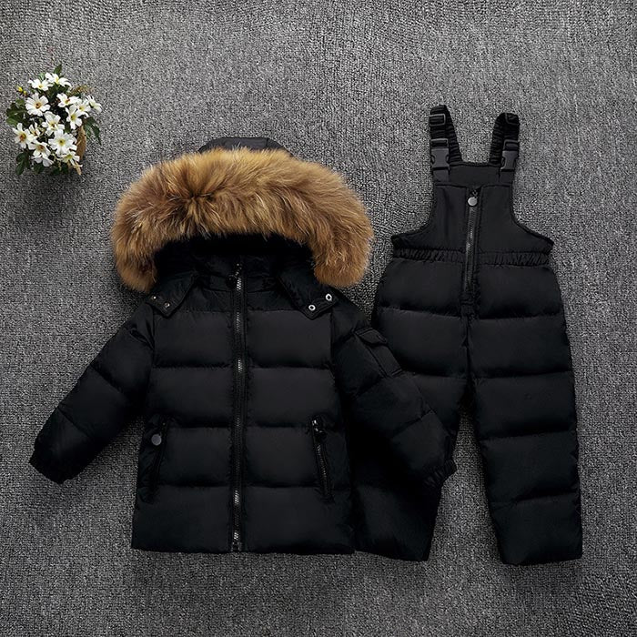 Baby Solid Color Fashion Padded Down Jacket Suit +