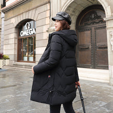 Load image into Gallery viewer, Hooded Overcoat Slim Plus Size Slim Down Padded Jacket Winter Coat +
