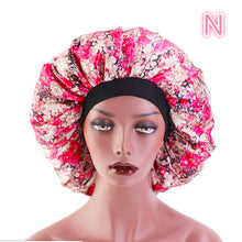 Load image into Gallery viewer, Beauty Print Satin Silk Bonnet Sleep Night Cap +
