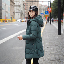 Load image into Gallery viewer, Hooded Overcoat Slim Plus Size Slim Down Padded Jacket Winter Coat +
