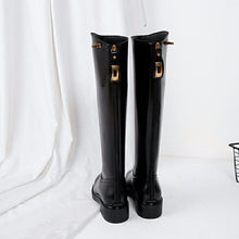 Load image into Gallery viewer, New Fashion But Knee-high Thick Heel Long Martin Leather Boots +
