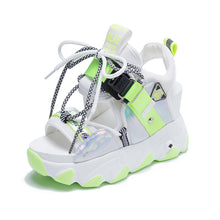 Load image into Gallery viewer, Women Chunky Platform Sandals Designers New Brand Summer Beach Casual Shoes Woman Lace Up Wedges Fashion Sandal Ladies +
