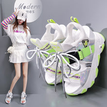Load image into Gallery viewer, Women Chunky Platform Sandals Designers New Brand Summer Beach Casual Shoes Woman Lace Up Wedges Fashion Sandal Ladies +
