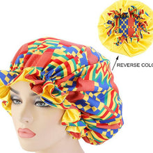 Load image into Gallery viewer, Ankara Print Bonnet Women Night Sleep Cap African Pattern Hair Cover +
