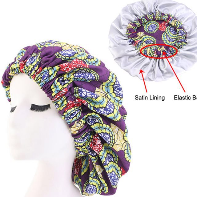 Ankara Print Bonnet Women Night Sleep Cap African Pattern Hair Cover +