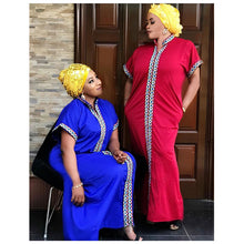 Load image into Gallery viewer, African Women Loose Short-sleeved Long Dress +
