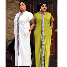 Load image into Gallery viewer, African Women Loose Short-sleeved Long Dress +
