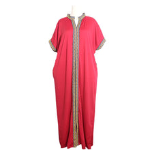 Load image into Gallery viewer, African Women Loose Short-sleeved Long Dress +
