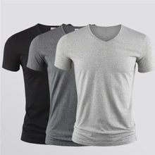 Load image into Gallery viewer, Solid Color Round Neck Slim Half Sleeve T-Shirt +
