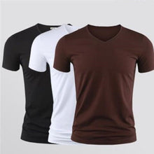 Load image into Gallery viewer, Solid Color Round Neck Slim Half Sleeve T-Shirt +
