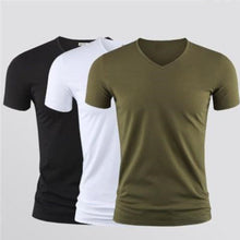 Load image into Gallery viewer, Solid Color Round Neck Slim Half Sleeve T-Shirt +

