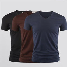 Load image into Gallery viewer, Solid Color Round Neck Slim Half Sleeve T-Shirt +
