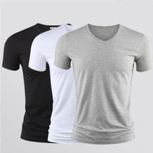 Load image into Gallery viewer, Solid Color Round Neck Slim Half Sleeve T-Shirt +
