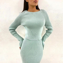 Load image into Gallery viewer, Tracksuit Women&#39;s Knitted Sweater Skirt Two Piece Set +
