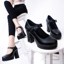 Load image into Gallery viewer, Thick Heel Waterproof Platform High Heels +
