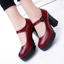 Load image into Gallery viewer, Thick Heel Waterproof Platform High Heels +
