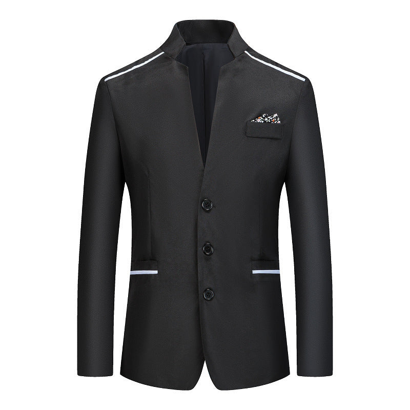 Ouma Men's Stand Collar Small Suit Business Slim Jacket +