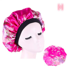 Load image into Gallery viewer, Beauty Print Satin Silk Bonnet Sleep Night Cap +
