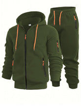 Load image into Gallery viewer, Mens Zip-Up Hoodie With Arm Pockets, Cardigan Sweatshirt Coat +
