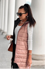 Load image into Gallery viewer, Cardigan Hooded Vest Single-breasted Sleeveless Pocket Mid-length Jacket +
