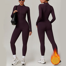 Load image into Gallery viewer, Warm Zipper Long-sleeved Jumpsuit Yoga Fitness Sports Pants Breathable Bodysuit Women&#39;s Clothing +

