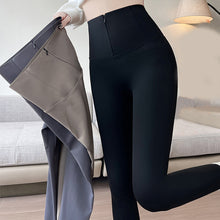 Load image into Gallery viewer, Belly-controlling Butt Lifting Leggings With Three-breasted Design Winter High Waist Slim Zippere Pants Warm Velvet And Thickened Trousers Women Clothing +
