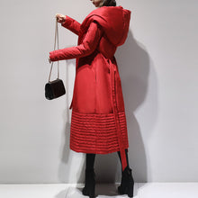 Load image into Gallery viewer, Knee Waist Down Hooded Down Jacket +
