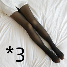 Load image into Gallery viewer, Simulation Translucent Leggings Fleece Lined Tights Warm Fleece Pantyhose Women Thermal Winter Tights +
