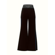 Load image into Gallery viewer, Women&#39;s Transparent Mesh Patchwork High Waist Pants With Elegant Cross Detail, Solid Color Fashion Trousers +

