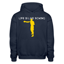Load image into Gallery viewer, Life Is Like Boxing Gildan Pouch Pocket Hoodie - navy
