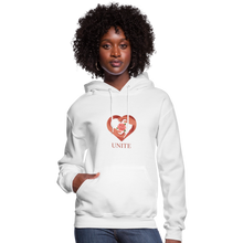 Load image into Gallery viewer, Lovers'Hearts Unite Plush Pullover Women's Hoodie Jerzees 996 - white
