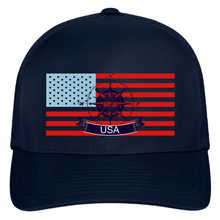 Load image into Gallery viewer, USA Flexfit Fitted Baseball Cap - navy
