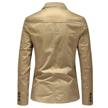 Load image into Gallery viewer, Men Single Breasted Solid Color Jacket +
