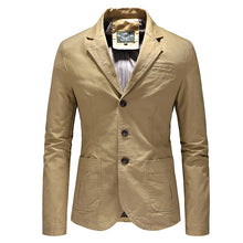 Load image into Gallery viewer, Men Single Breasted Solid Color Jacket +

