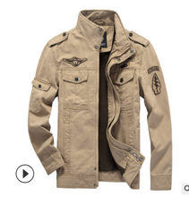Load image into Gallery viewer, Autumn European and American Men&#39;s Cotton Military Uniform Casual Tooling Jacket +
