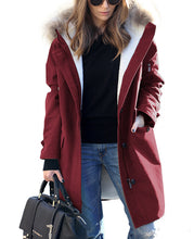 Load image into Gallery viewer, Women's Loose Extended Fur Collar Hooded Overcoat +
