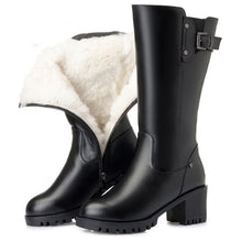 Load image into Gallery viewer, Retro Round Toe Mid-heel Thick Heel Warm Boots +
