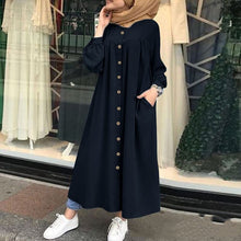 Load image into Gallery viewer, Long Sleeve Shirt Dress Casual Pocket Robe +
