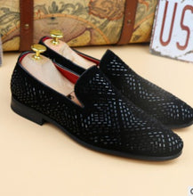 Load image into Gallery viewer, BLACK SPIKES RHINESTONES SHOES +
